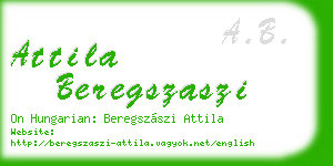 attila beregszaszi business card